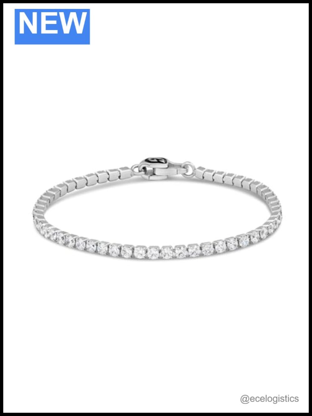 Gold Plated Tennis Bracelet Round Cut Micro Chain Unisex 7 Inch